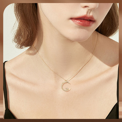 Elegante Mond Stern Halskette