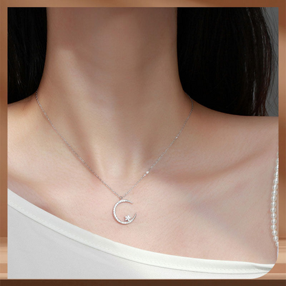 Elegante Mond Stern Halskette