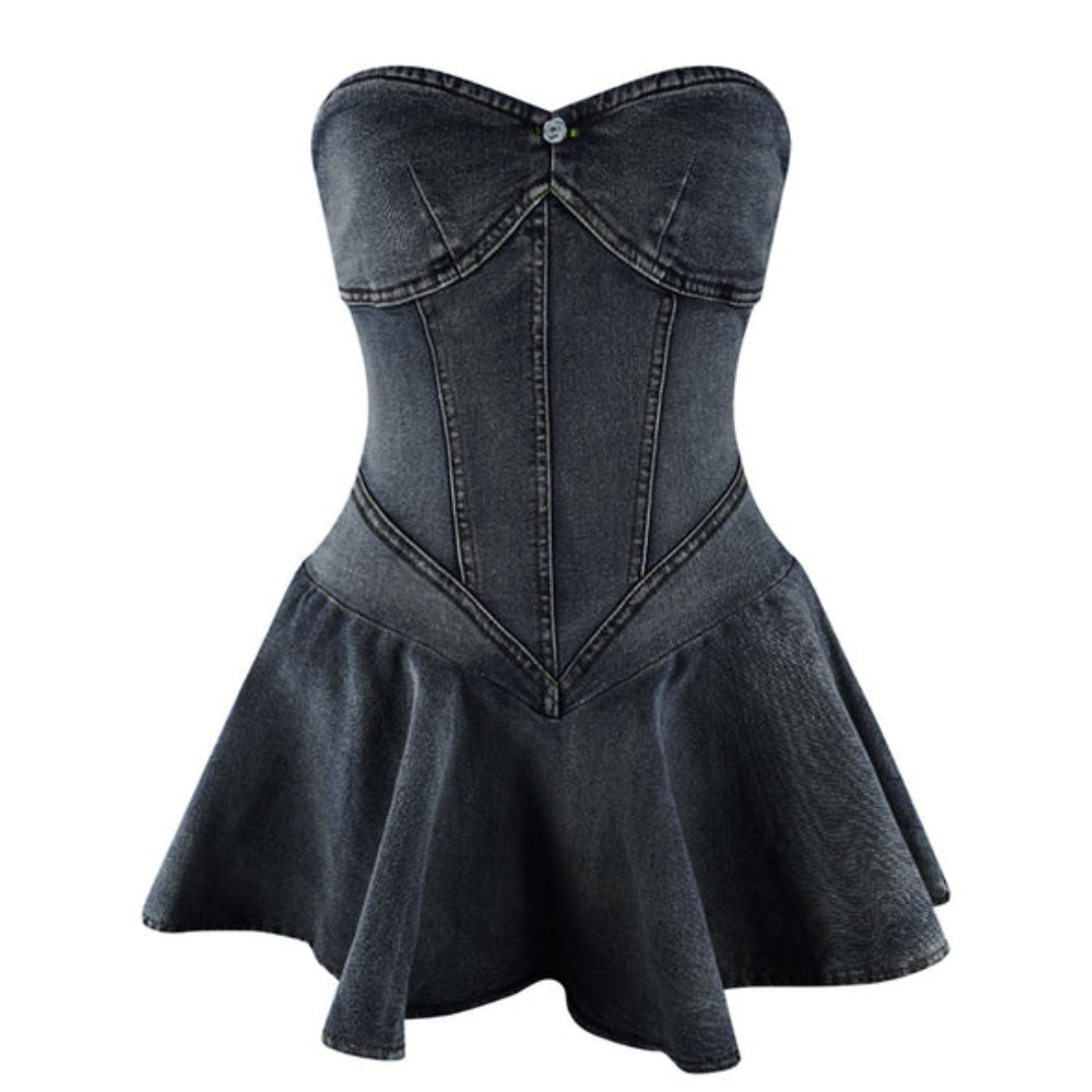 Denim Corset Mini Kleid