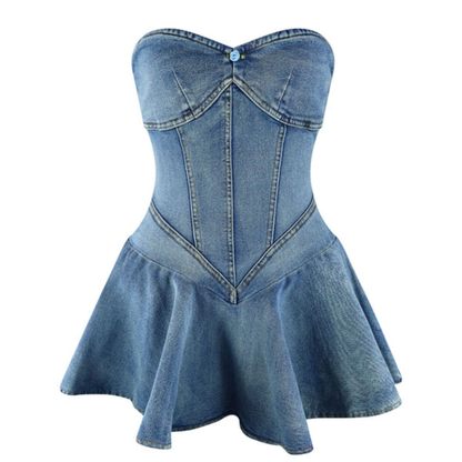 Denim Corset Mini Kleid