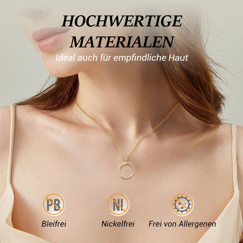 Elegante Mond Stern Halskette