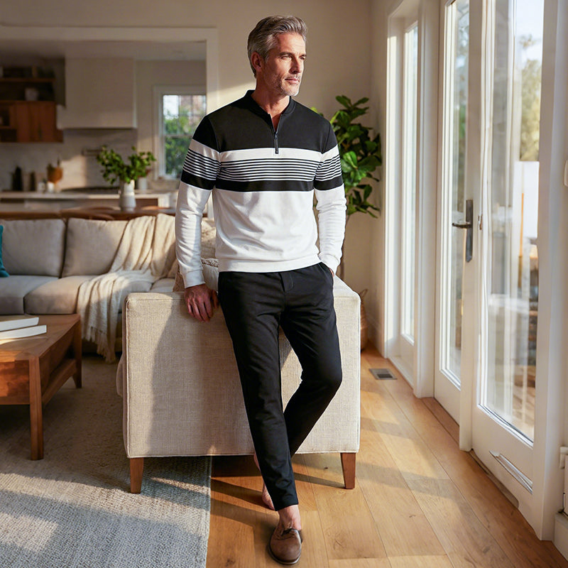 Eleganter Herrenpullover mit Streifen