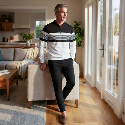 Eleganter Herrenpullover mit Streifen