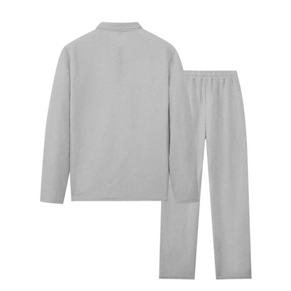 Elegantes Herren Freizeit-Set mit Reißverschlusskragen und Hose