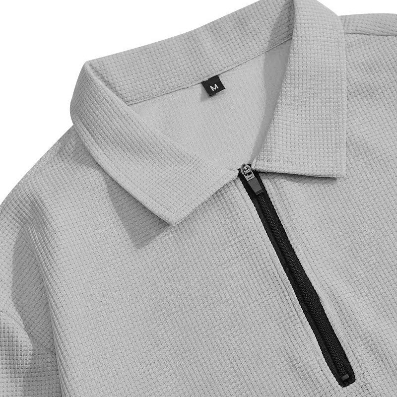 Elegantes Herren Freizeit-Set mit Reißverschlusskragen und Hose
