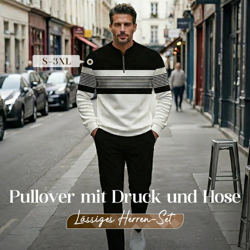 Eleganter Herrenpullover mit Streifen